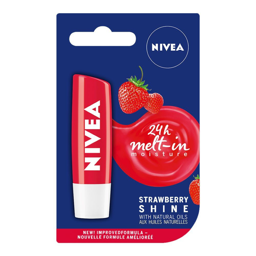 NIVEA LIP BALM STRAWBERRY FRUITY SHINE (SPF10)